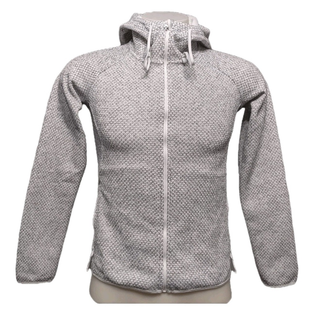 Columbia Fleece Jacket S Womens Norm Gorp Cabin Core Grey Hooded Full Zip Logo